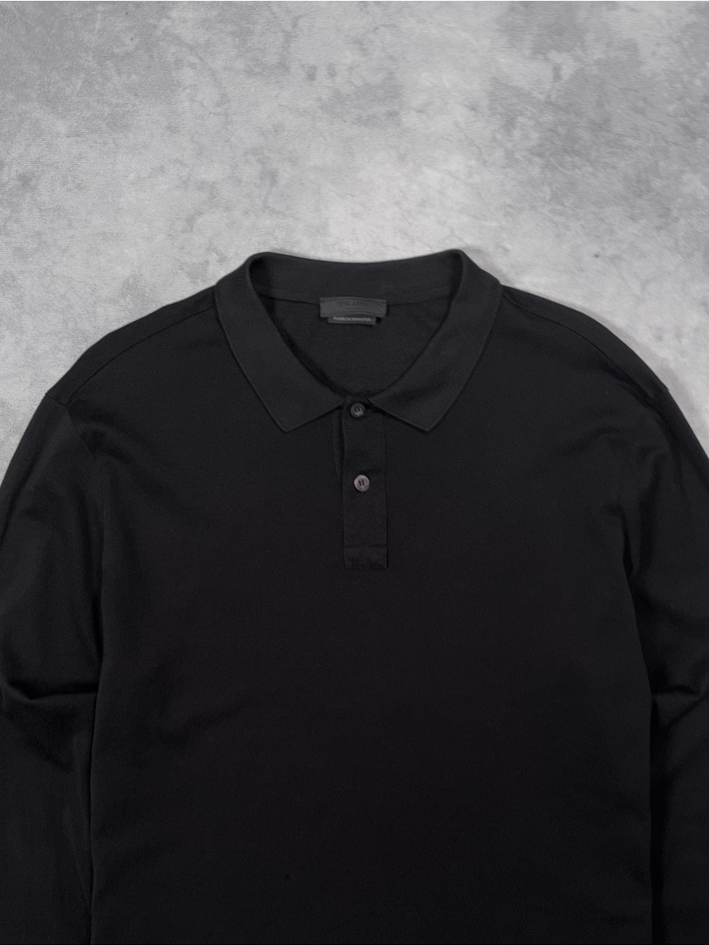 PRADA Milano Men`s Black Luxury Casual Long Sleeve Polo Shirt RRP1200$ - Picture 3 of 12